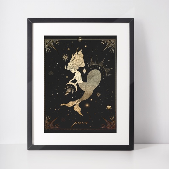 Pisces Wall Art Celestial Zodiac Print Poster Unframed - Picture 6 of 16